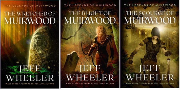 The redesigned covers for Jeff Wheeler's first three books. 